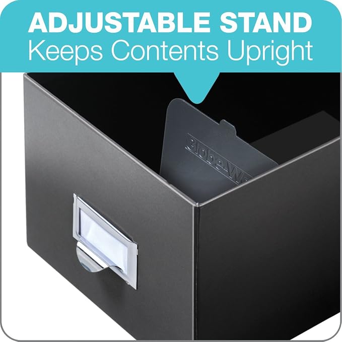 Globe-Weis/Pendaflex Fiberboard Index Card Storage Box, 3 x 5 Inches, Solid Black (3X5BLA)