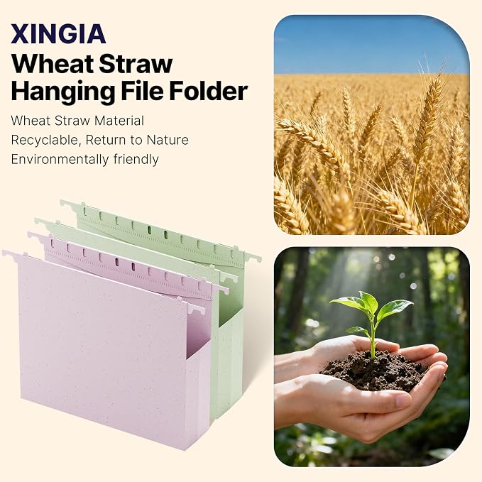XINGIA Plastic Hanging File Folders, Letter Size with 2'' Expansion, 12 Pack Expandable Hanging Folders with Tabs,Hanging File Folder Organizers for Office School Home Filling Cabniet -Assorted Color