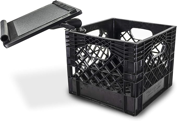 AutoExec Milk Crate Vehicle and Mobile Office Work Station with Laptop Tray