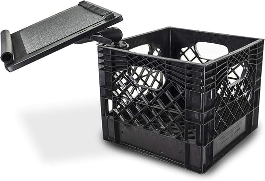 AutoExec Milk Crate Vehicle and Mobile Office Work Station with Laptop Tray