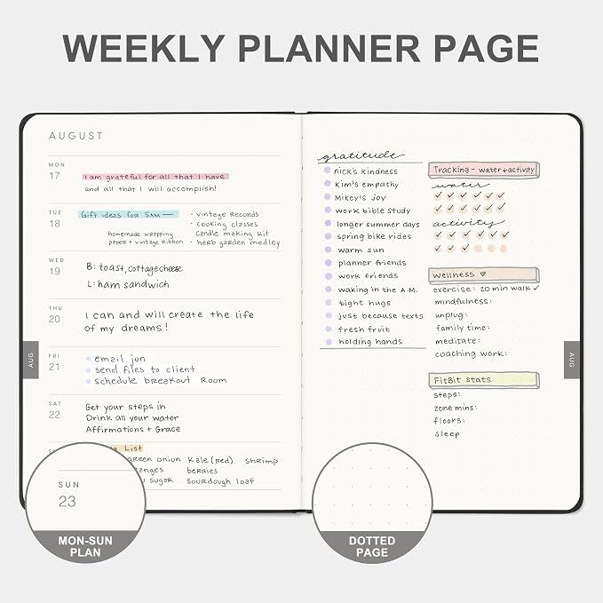 And Per Se 2026 Planner, 15 Months Hardcover Daily, Weekly & Monthly Planner, A5 size, 100GSM Thick Paper, Back Pocket, 5.7" x 8"(Black)