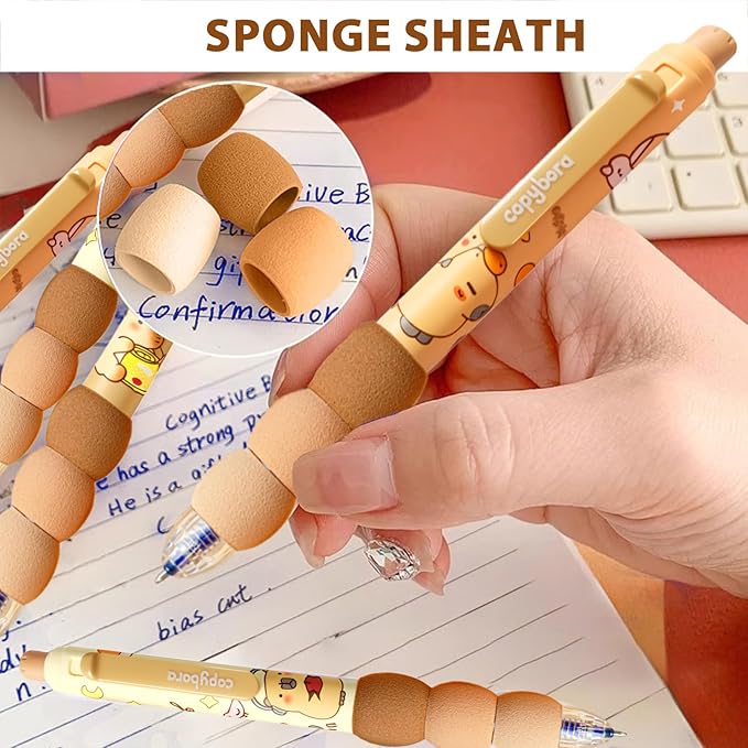8 PCS Cute Erasable Pens,Capybara Erasable Gel Ink Pens,0.5mm Blue Ink - Retractable, Cute Capybara School Supplise,Kawaii Capybara Stationery Set,Perfect for Office, School, Women,Man