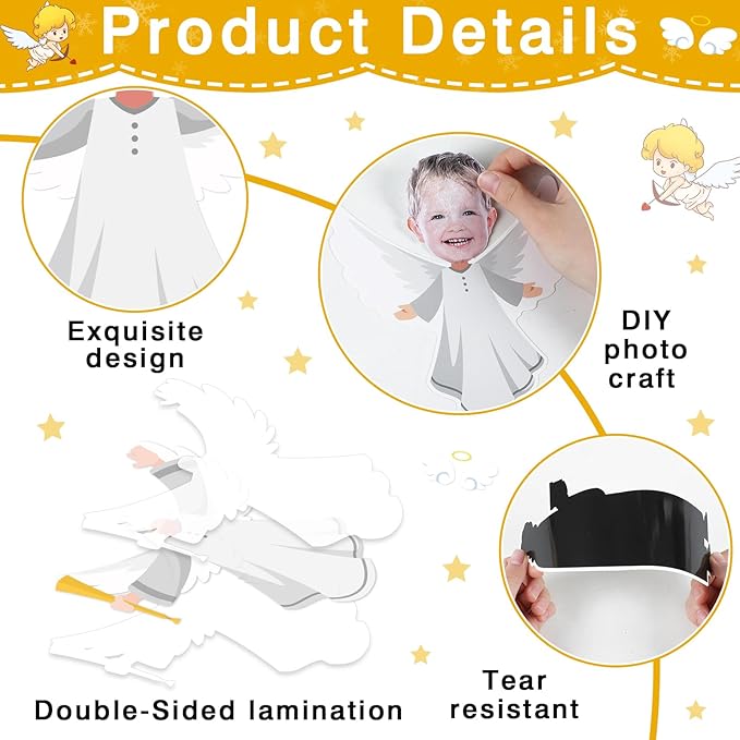 Christmas Nativity Religious Bulletin Board Set - Angel DIY Photo Craft Bulletin Board Classroom Decoration Nativity Scene Cutouts for School Church Chalkboard Wall Office Decor