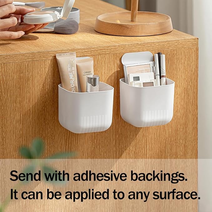2 Pcs Magnetic Cup, Magnetic Locker Storage Pen Holder Organizer for Fridge Laundry, Basket for Board Desks, White
