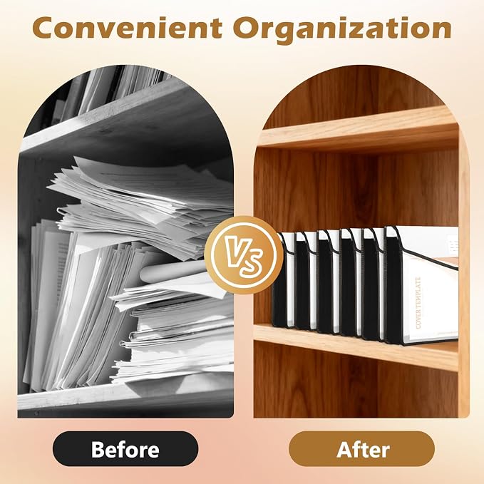 12 PCS 11 x 17 Inch Expandable Tabloid Size Document Folder with Label A3 Plastic Folders for Documents Black Expanding File Wallet Envelope Size Waterproof Clear Plastic File Pouch for Office