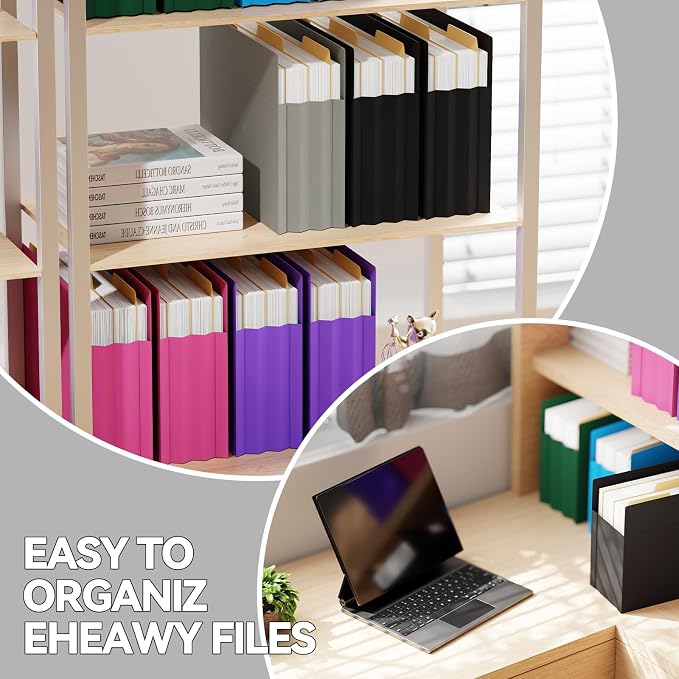 Plastic 3.5" Expanding File Pockets Extra Capacity,6 Pack Poly File Pockets Letter Size, Heavy Duty Expandable File Jacket Folder,File Jacket for Bulky Files,Assorted Colors