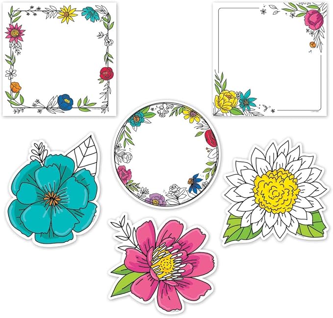 CTP Doodly Blooms 6" Cut-Outs Learning Décor Accents for Spring & Floral Classroom Theme (Creative Teaching Press 10680)