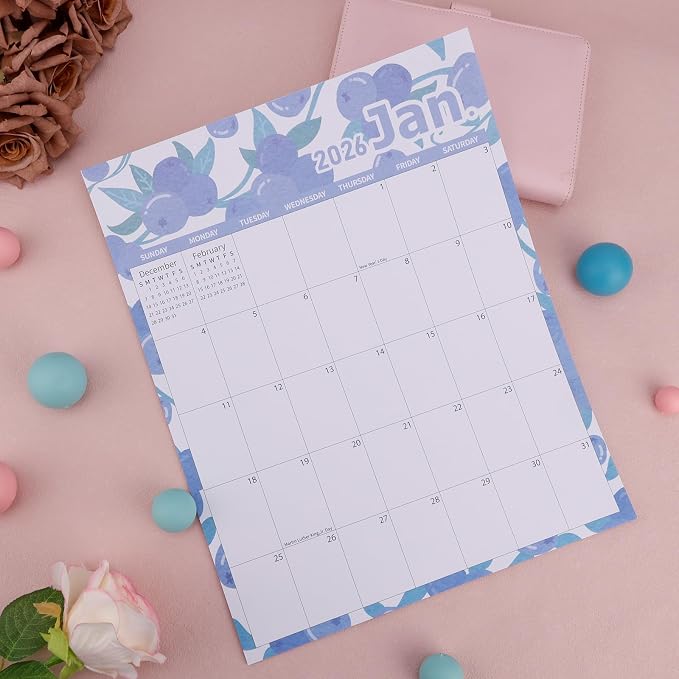 2026 Magnetic Calendar for Refrigerator, 36.6x29cm/14.41x11.42in Large Tear-Off Monthly wall Calendar with Strong Magnet Backing Jan 2026 to Dec Perfect Fridge Organizer Planner (Fruit Theme)