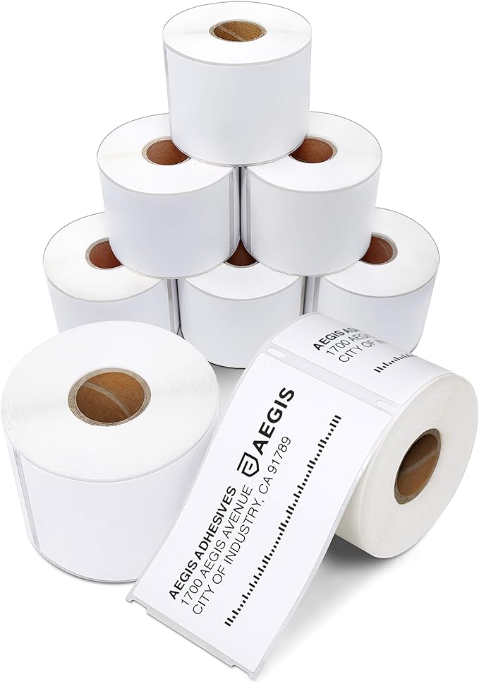 Aegis Adhesives - Replacement for DYMO 30256 (8 Rolls, 2400 Labels) 2 5/16" X 4" Direct Thermal Shipping Labels - Compatible with LabelWriter 450, 450 Turbo, 4XL Printers (NOT 550, 5XL)