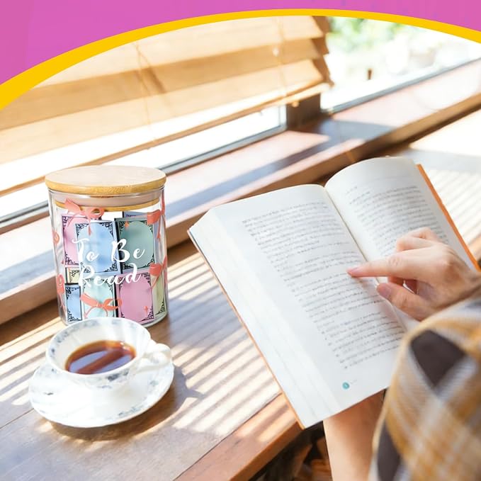 TBR Jar Gifts for Book Lovers to Be Read List Reader jar with 100 Colorful Notes Bookish Accessories Bookworm Gift for Book Club Book lover Women Students and Teacher (Style 2)
