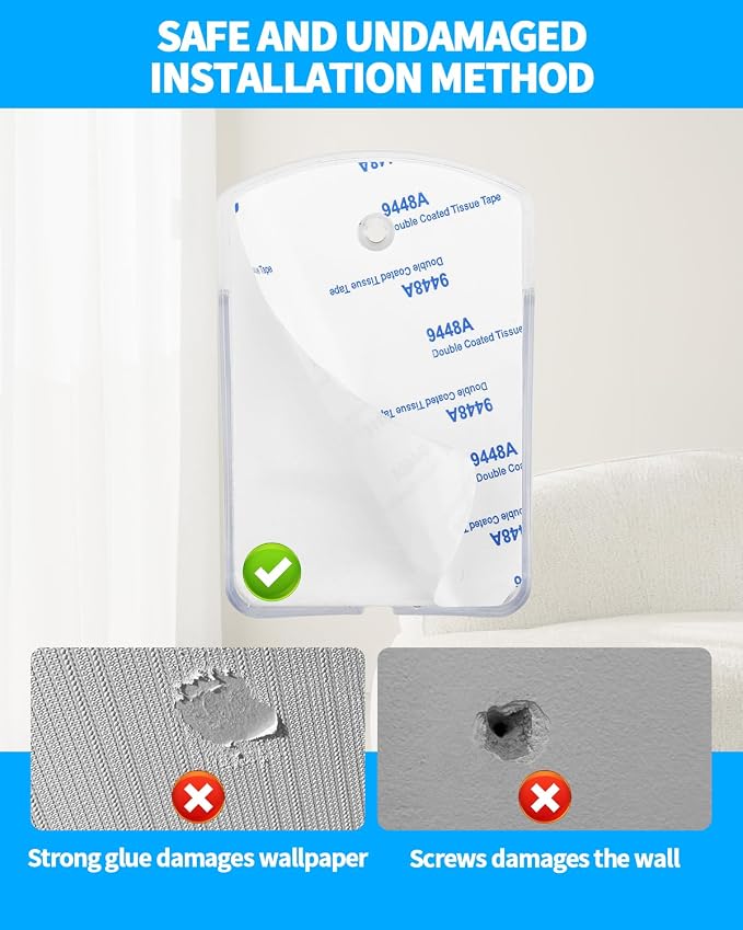 4 PCS Remote Control Holders Wall Mount, Self Adhesive TV Air Conditioner Remote Control Holder, Wall Mount Storage Holder Organizer Wall Pen Holder for Home Office School (Black White Gray Clear)
