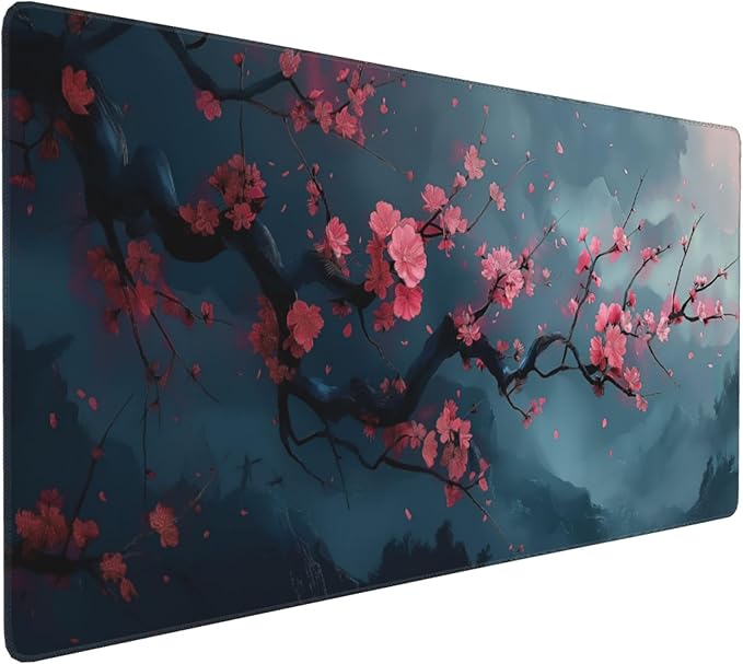 35.4" x 15.7" Cherry Blossom Extended Mouse Pad, Japanese Style Desk Mat with Non-Slip Base, Water Resistant for Gaming & Office
