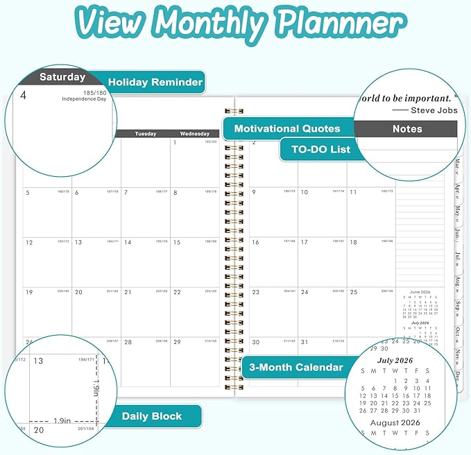 2026-2028 Monthly Planner - 2 Year Monthly Planner/Calendar 2026-2028, July 2026 - June 2028, 11" x 9", 24 Months Calendar, Yearly planners, Tabs, Inner Pocket, Twin-wire Binding - Oil Painting