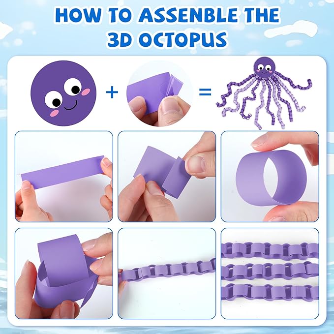 Christian Religious Under The Sea Bulletin Board Set Bible Verse Back to School Ocean Sea Animal Classroom Bulletin Board Decorations DIY 3D Octopus Cutouts for Sunday School VBS Chalkboard Wall Decor