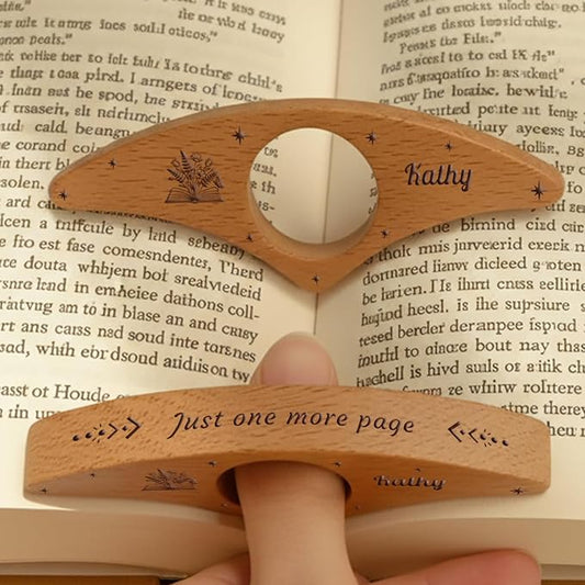 Custom Book Page Holder, Thumb Book Page Holder, Personalized Wooden Page Holder for Reading, Gifts for Book Lovers Teachers Appreciation Gifts on Birthday (Style 2)