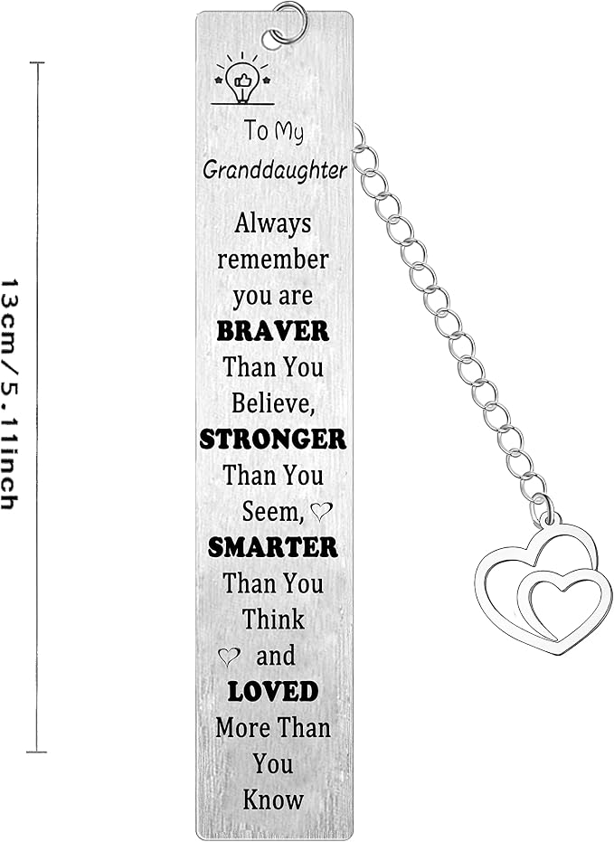 Granddaughter Bookmark Gifts for Granddaughter Gifts from Grandma Grandad Inspirational Gifts for Granddaughter Christmas Encouraging Graduation Gifts (Granddaughter Bookmark)