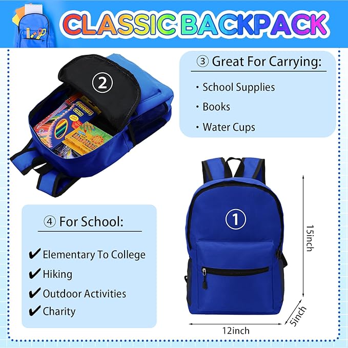 Gilprop 86 Pcs School Supplies Kit with Backpack Back to School Supplies Bag Set Elementary Essential Bundle Bulk for Student Classroom(Blue)