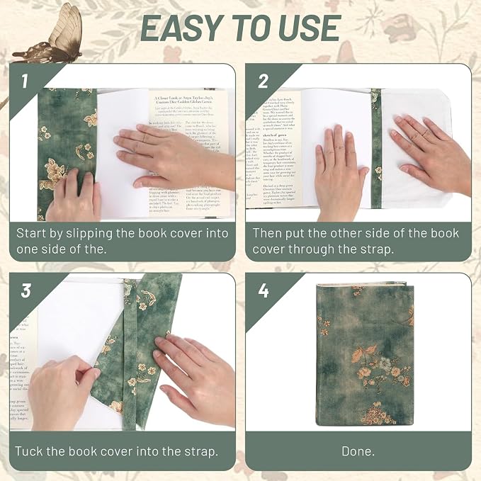 ASTIMESA Book Sleeve Covers for Paperback, A5 8.46 x 5.8 Inch Fabric Book Cover Protector, Adjustable Book Protector Case Pad for Hardcover Softcover Novels Protection (Spring Flora, 8.46 x 5.8)