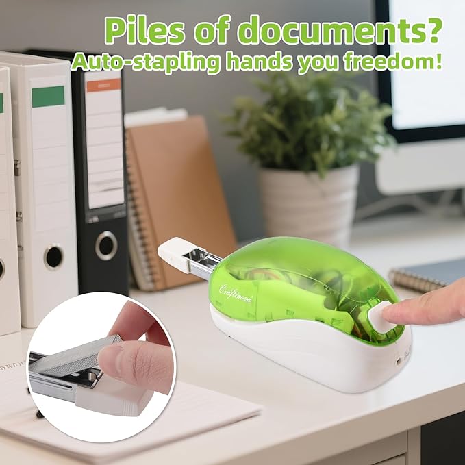 Electric Stapler，Including 2000 Staples and 1 Staple Remover, Suitable for Palm Size and high Comfort，25 Sheet Capacity, AC Adapter or Battery Powered，Battery not Included