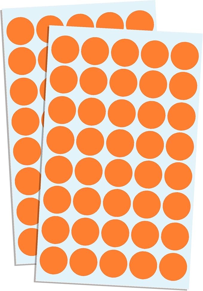 8000 Pack, 3/4" Round Dot Stickers Circle Labels - Orange