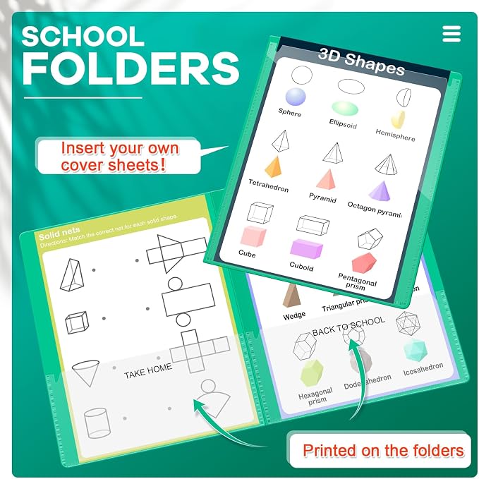 Henoyso 24 Pcs Folders with Pocket School to Home Folder Heavy Duty 2 Pocket Homework Folders with Clear Front Pockets for School Students Parent Teacher Communication (Green)