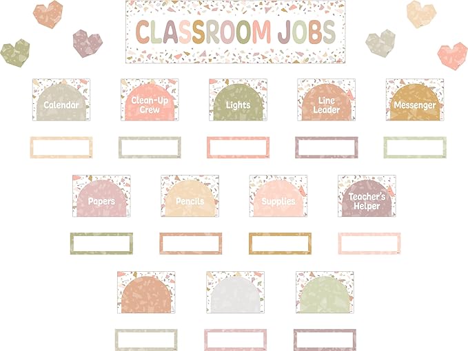 Teacher Created Resources Terrazzo Tones Classroom Jobs Mini Bulletin Board (TCR7209)