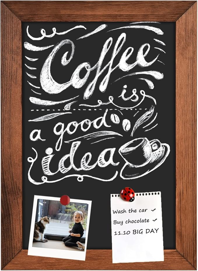 TORASO Magnetic Chalkboard, 13" x 17", Pine Wood Framed Rustic Vintage Decor - Chalk Board for Wedding, Kitchen, Bar, Restaurant, Menu & Home(HB-BN-3343)