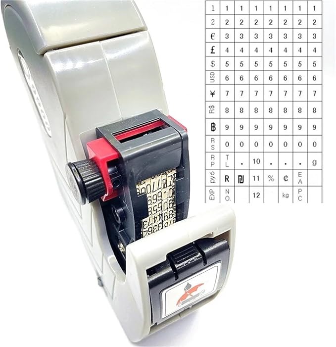 1 PC MX-9900 Pricing Label Machine with 500 Sticker Labels, 1 Ink Refill, 8 Digit Label Machine for Retail Stores, Grocery Stores(Ink Cartridge)