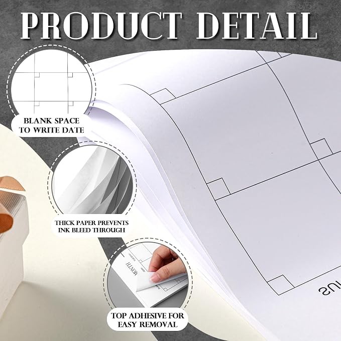 Colarr 36 Sheets 2026 Monthly Blank Calendar Sheets 22 x 17 Inches Blank Calendar Pages Desk Pad Undated Schedule for Office Workers Planning and Organizing