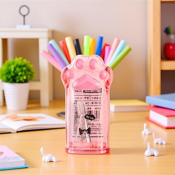 2Pcs Pink Cute Cat Paw Pencil Sharpener Kawaii School Supplies Student Prize Kids Gift Pencil Sharpener Cat Schools Supplies for Girls Cat Lovers Office School Home Writing and Correction Supplies