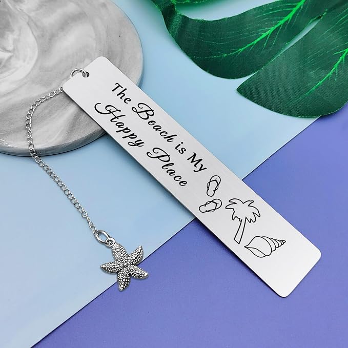 Vadaka Beach Lover Gift Bookmark Beach Gifts for Women Girls Beach Theme Bookmark Gift Vacation Gift Summer Beach Gift for Beach Lover Graduation Gift for Sister Friends Teens Boys Student