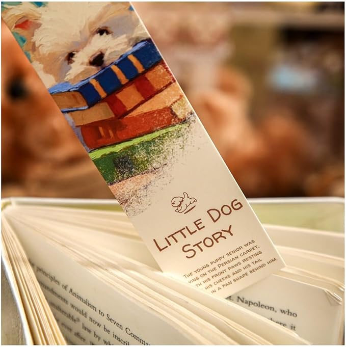 Cute Funny Animal Theme Colorful Bookmarks, 30 PCS (Dog Story)