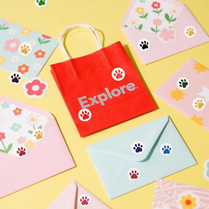 Paw Print Stickers, 6000 PCS Small Dog Paw Stickers, 10 Colors Dog Puppy Paw Print Labels, Mini Incentive Reward Sticker for Kids, Cartoon Behavior Chart Sticker for Students Teachers Classroom Supply