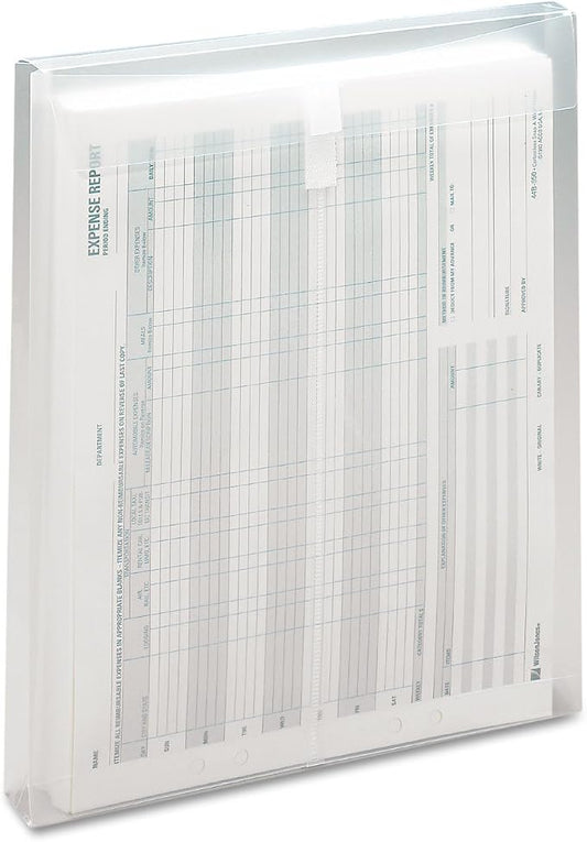 Smead Poly Envelope, 1-1/4" Expansion, Hook-and-Loop Closure, Top Load, Letter Size, Clear, 5 per Pack (89670)