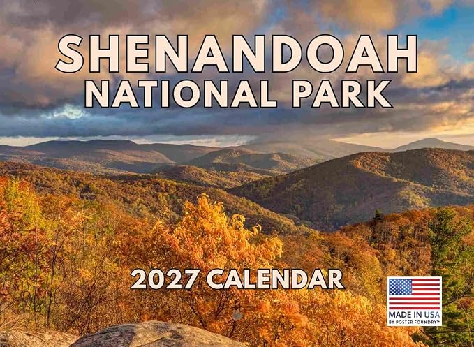 Shenandoah National Park Calendar 2027 Monthly Wall Calender 12 Month