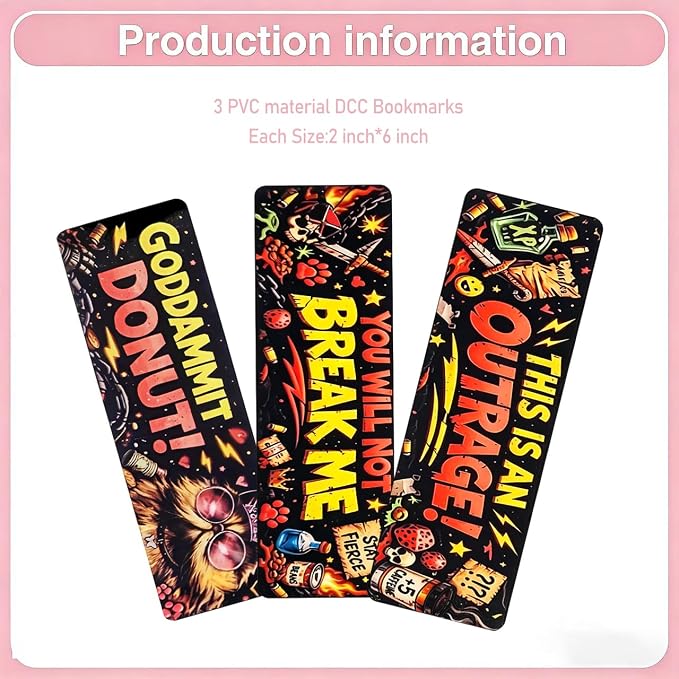 DCC Bookmark 3Pcs Funny Dungeon Book Crawler Reading Carl Merch for Book Game Lovers