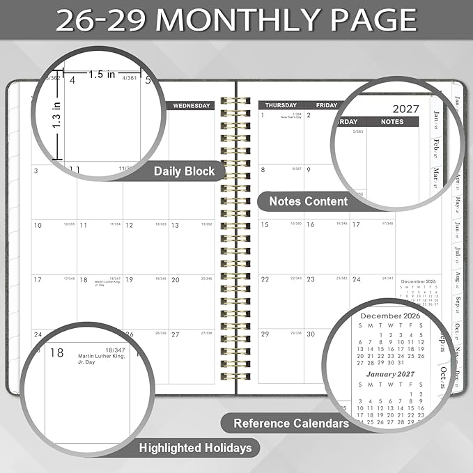 Monthly Planner 2026-2029 - 3 Year Monthly Planner from July 2026 to June 2029, 6.4'' x 8.5'', Calendar 2026-2029 with Tabs, Thick Paper