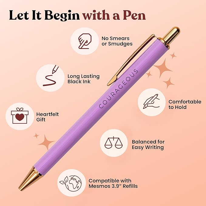 MESMOS 3Pcs Inspirational Pens for Women, German-Ink & 1mm Swiss-Tip, Inspirational Gifts for Women, Motivational Pens for Boss Lady, Congratulations Gifts for Woman, Pen for Servers