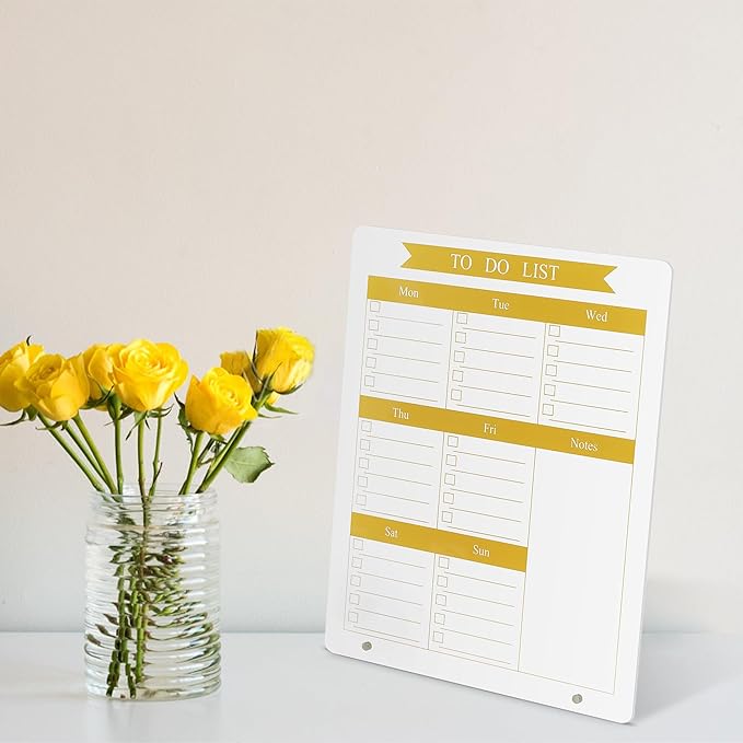 Weekly Planner Dry Erase Board for Desk,10''x12'',Acrylic Desk Calendar to Do List Planner Board with Stand, for Home Office School