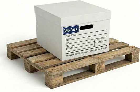 BOX USA Boxes with Lids and Handles (360-Pack) - File Storage Boxes for Office Supplies, Book Storage, Moving, and Packaging, Fits Letter and Legal Paper, Removable Lid