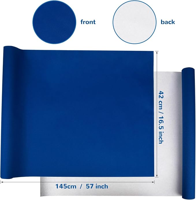 Book Cloth for Book Binding 57×17 Inch Dark Blue Fabric Surface Paper Backed Book Cover