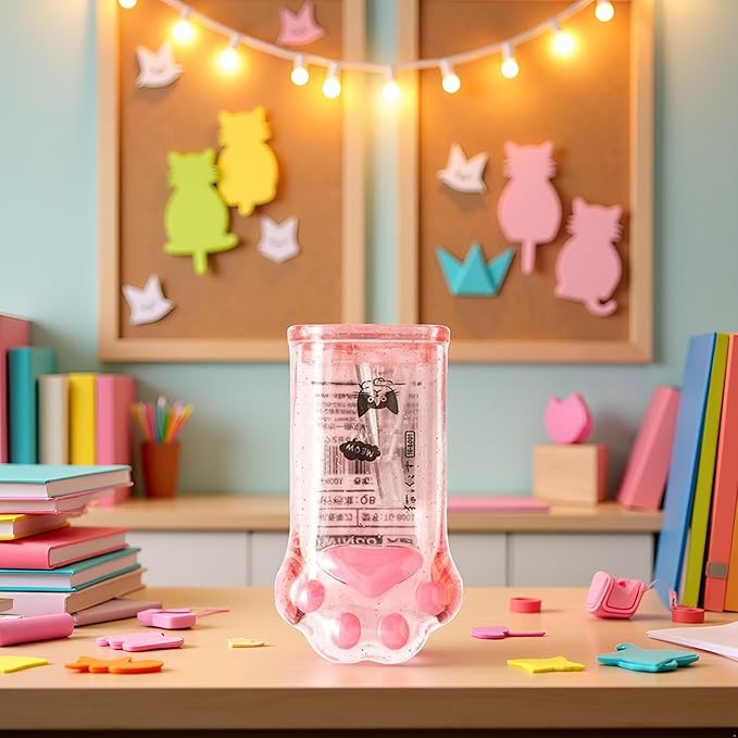 Pink Cute Cat Paw Pencil Sharpener Kawaii School Supplies Student Prize Kids Gift Kawaii Pencil Sharpener Cat Schools Supplies for Girls Cat Lovers Office School Home Writing and Correction Supplies
