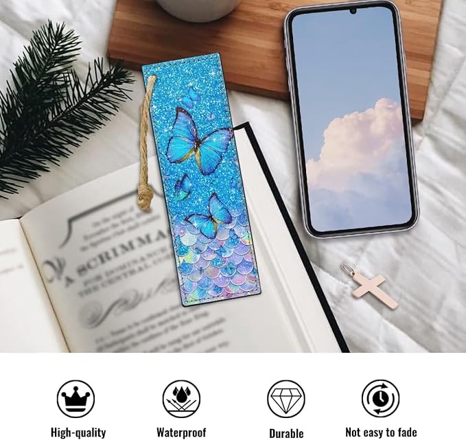 Butterfly Mermaid Scales Bookmark Set of 2 for Bibles Personalized Bookmark for Book Lovers Bookmarks for Reading Lovers