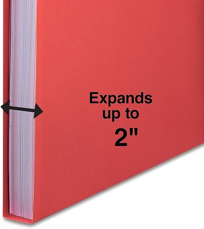 Staples Reinforced Tab Fastener Folder, Letter Size, Red Pressboard, Durable Construction, 50/Box
