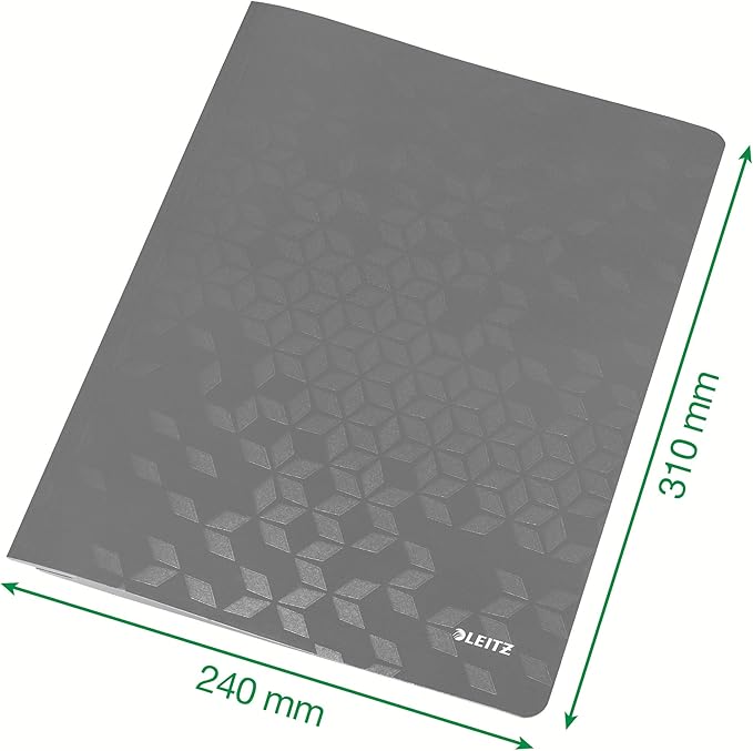 Leitz 30010054 3-Flap Folder, Holds Up to 150 A4 Sheets, Elastic Closure, Cardboard, Wow Range, Green