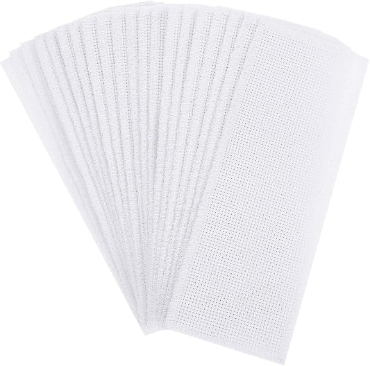 20pcs Cross Stitch Bookmark Kit 14 Count Embroidery Blanks Cotton Fabric Book Marker Cross Stitch Rectangle Embroidery Bookmark for Crosstitch Project 7.48x2.76in