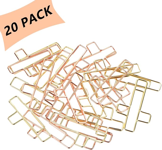 MIDELONG Cross Paper Clips - Gold & Rose Gold, Bible & Journaling Clips, 20 Pcs