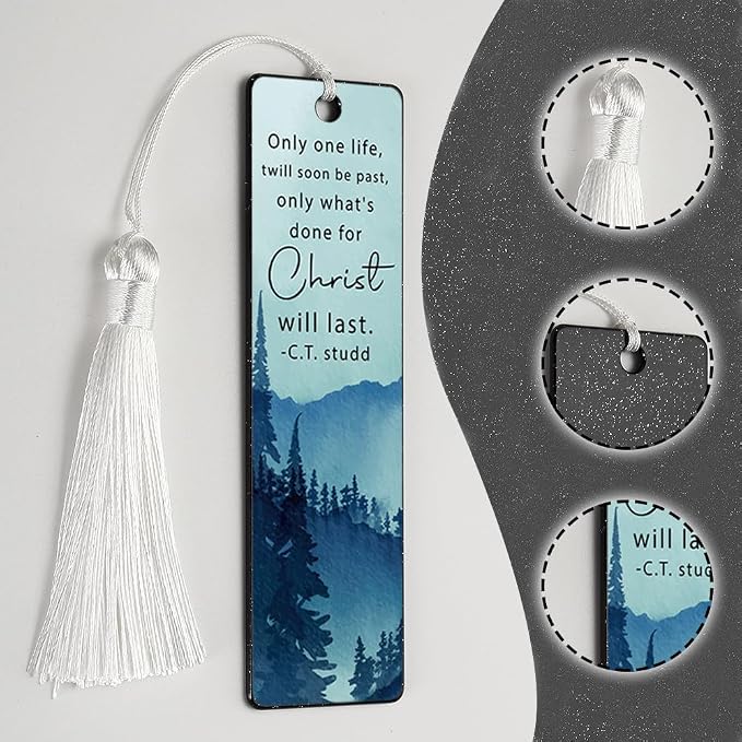 Christian Life Purpose Bookmark, Inspirational Gift for Believers, Uplifting Gift for Spiritual Readers, Spiritual Bookish Present, Unique Mountain & Scripture Design Bookmark, WCB81