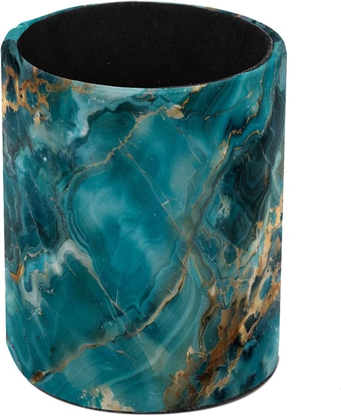 Pen Holder for Desk, Teal Turquoise Marble Pencil Holder Desk Organizer, Large Capacity Pen Cup Makeup Brush Holders Desktop Office Supplies Storage Organizer