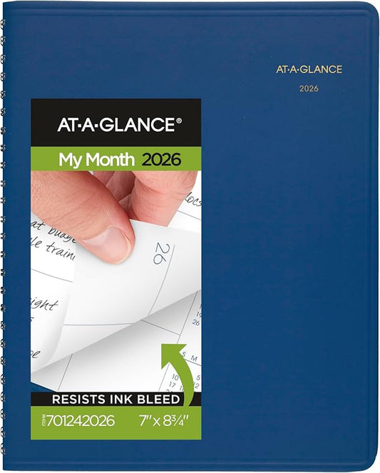 AT-A-GLANCE 2026 Planner, Monthly, 7" x 8-3/4", Medium, Blue (701242026)